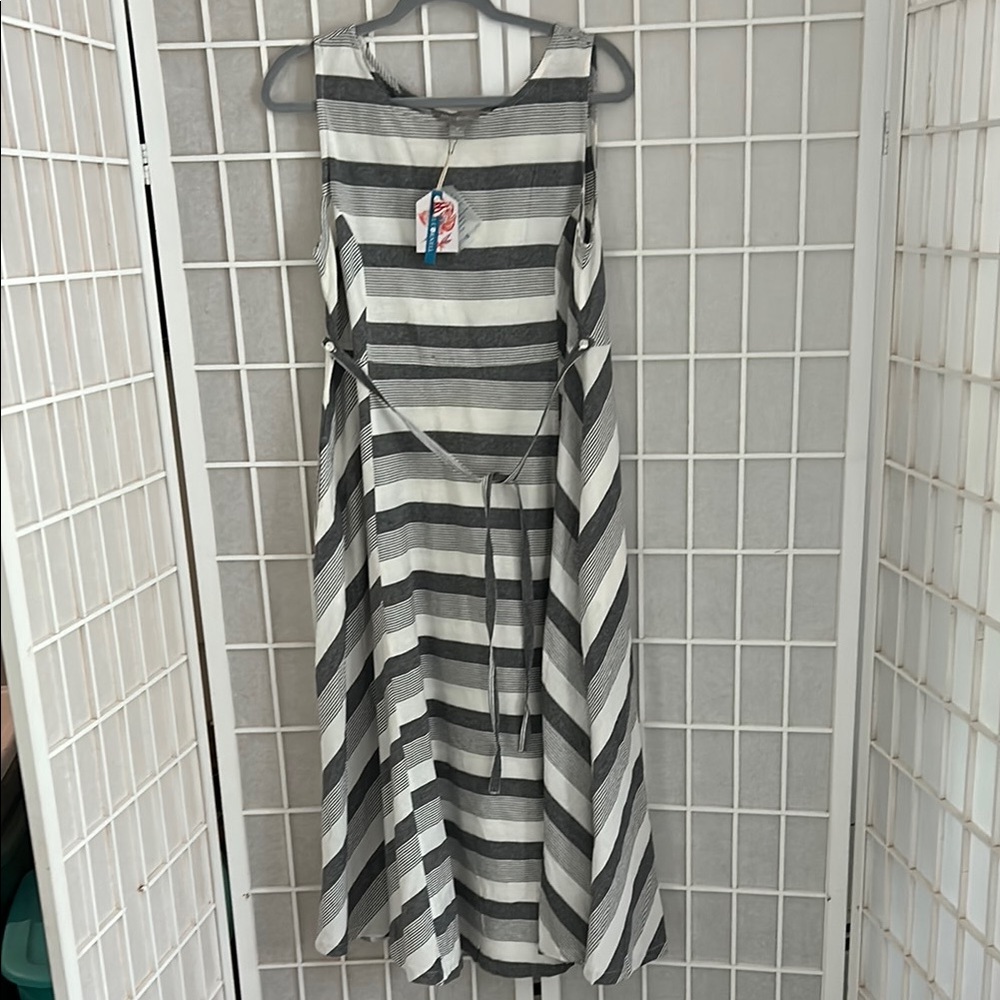 NWT COTTON April Cornell Gray & White High Dress